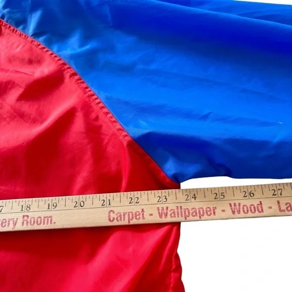 Vintage Puma Mens Large Wind Breaker Track Jacket Snap Button Red Blue Black - Picture 9 of 15